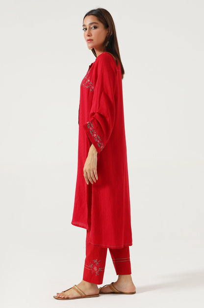 Stitched 2 Piece Satin Jacquard Suit