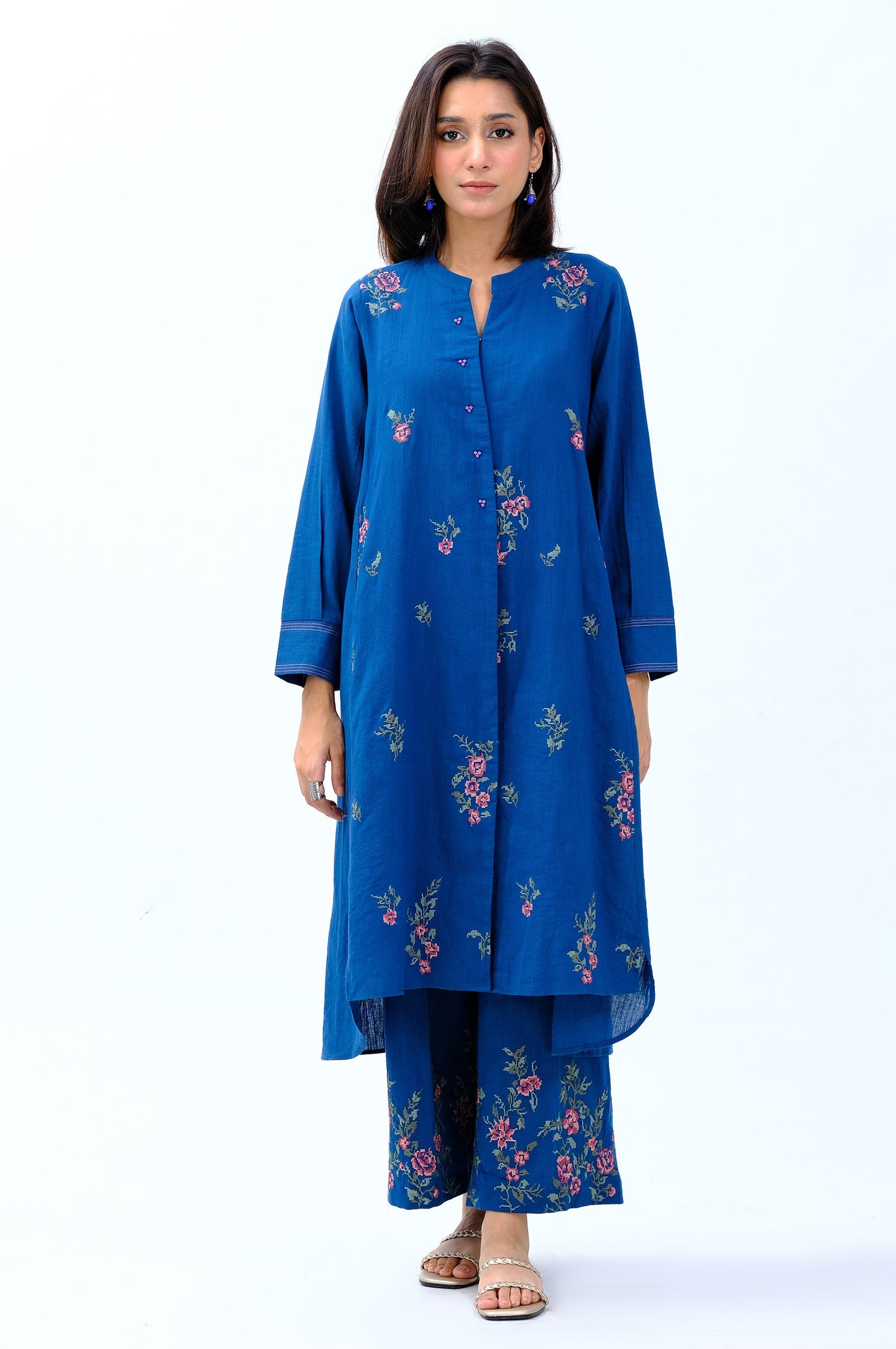 Stitched 2 Piece Embroidered Khaddar Suit