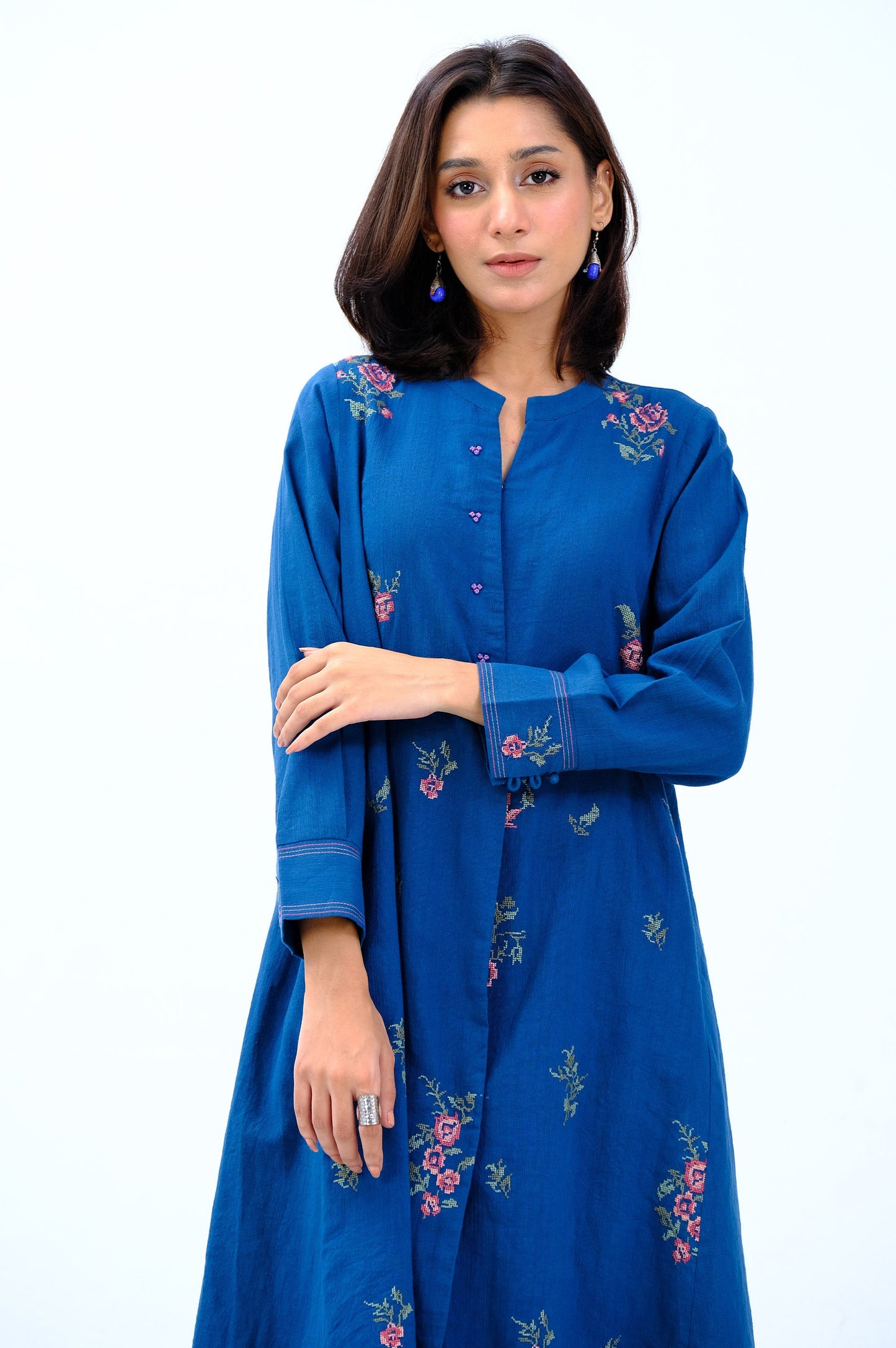 Stitched 2 Piece Embroidered Khaddar Suit