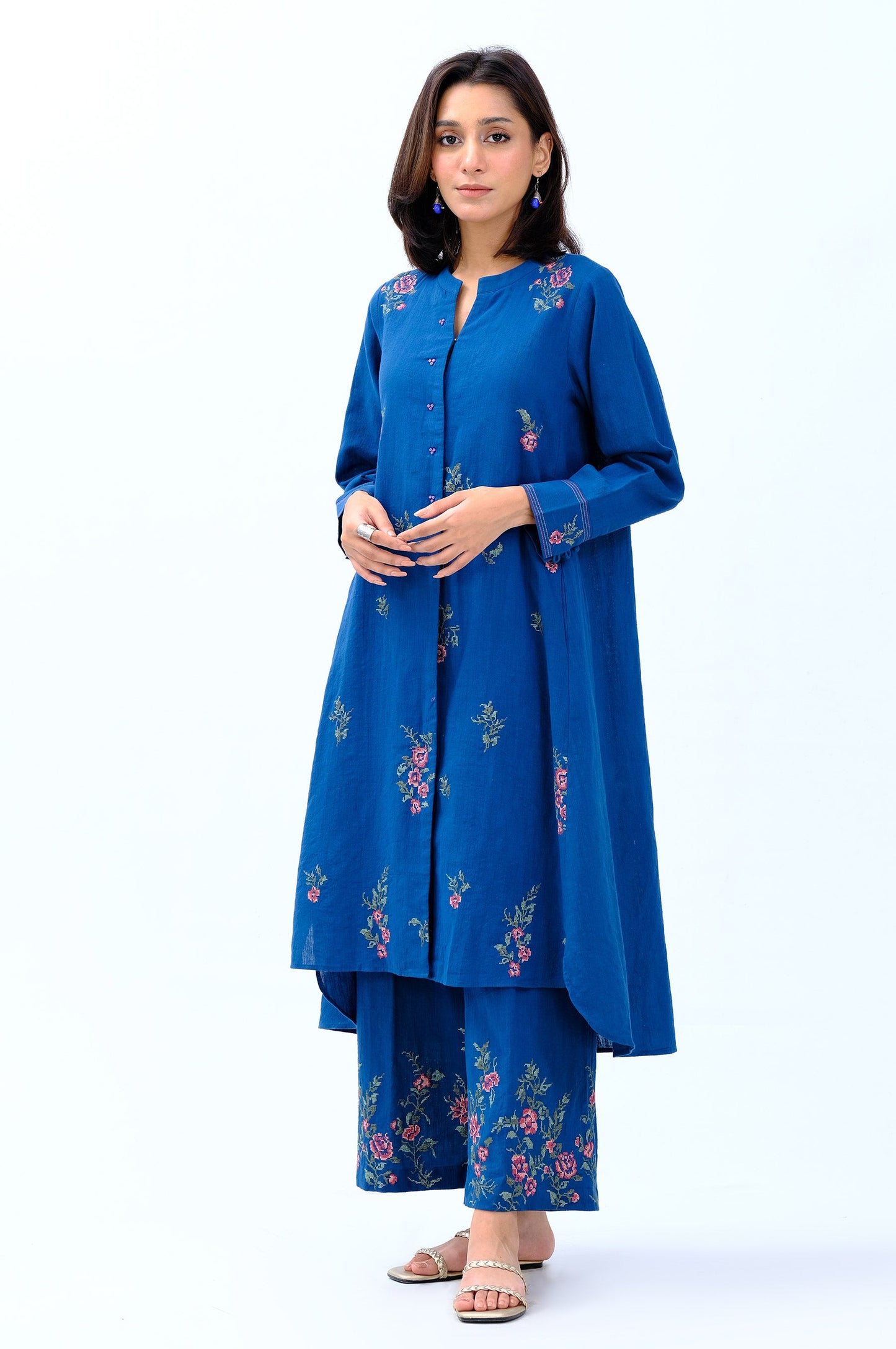 Stitched 2 Piece Embroidered Khaddar Suit