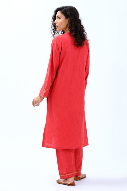 Stitched 2 Piece Embroidered Khaddar Suit