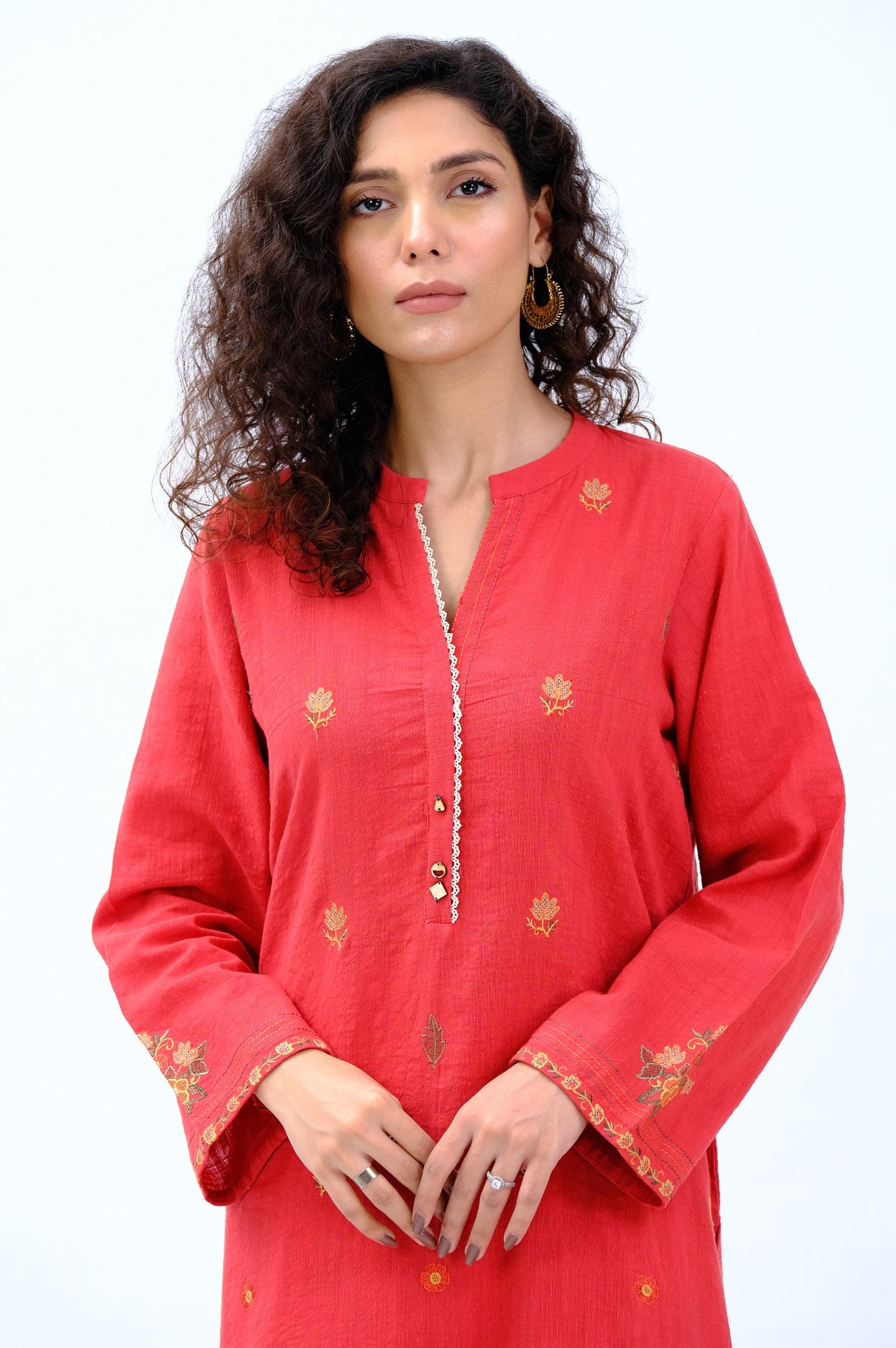 Stitched 2 Piece Embroidered Khaddar Suit