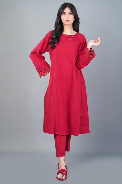 Stitched 2 Piece Stylized Khaddar Suit