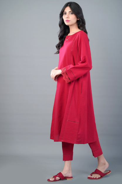 Stitched 2 Piece Stylized Khaddar Suit