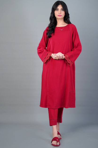 Stitched 2 Piece Stylized Khaddar Suit