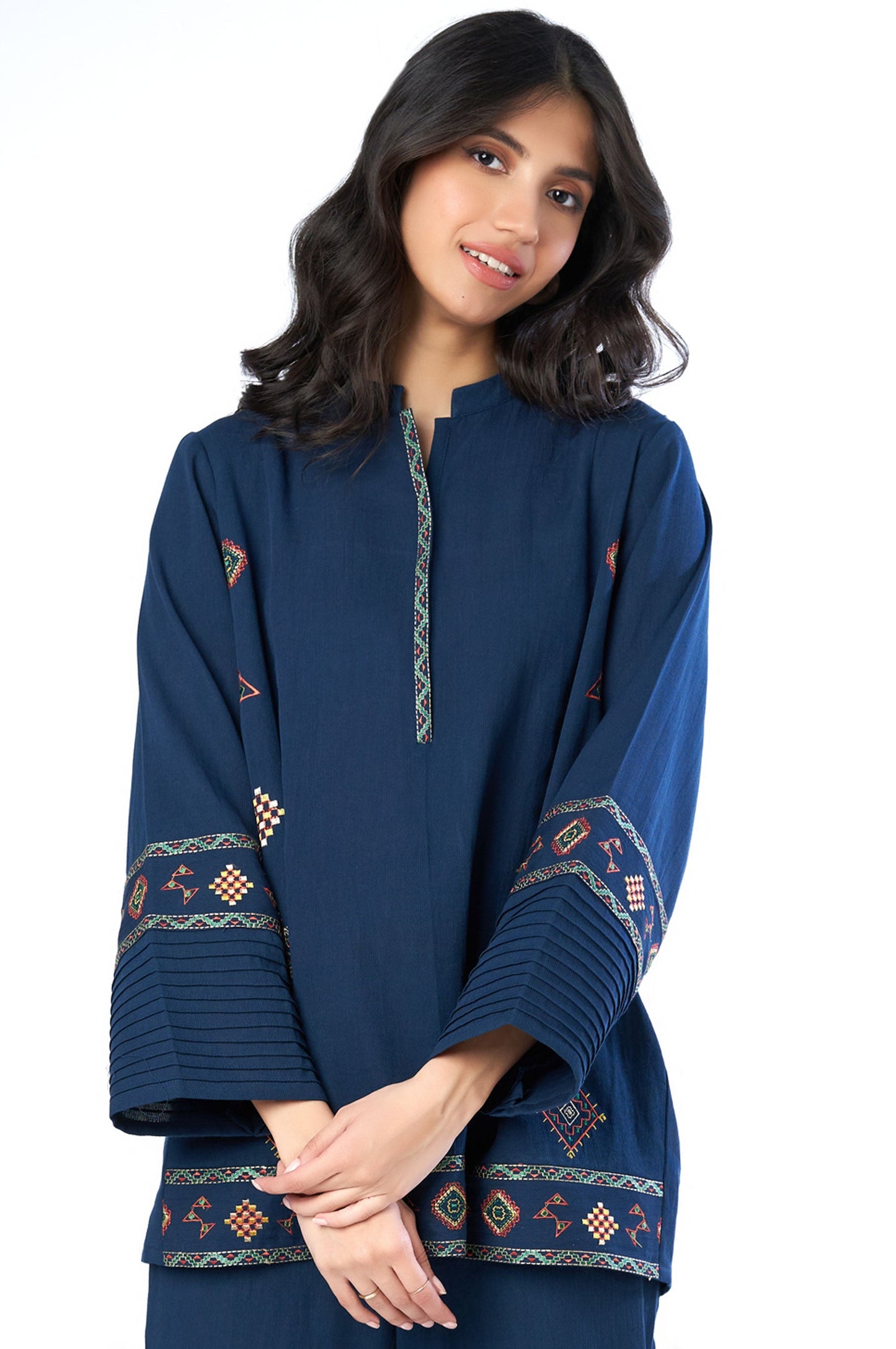 Stitched 2 Piece Embroidered Cottel Co-ord Set