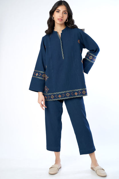 Stitched 2 Piece Embroidered Cottel Co-ord Set