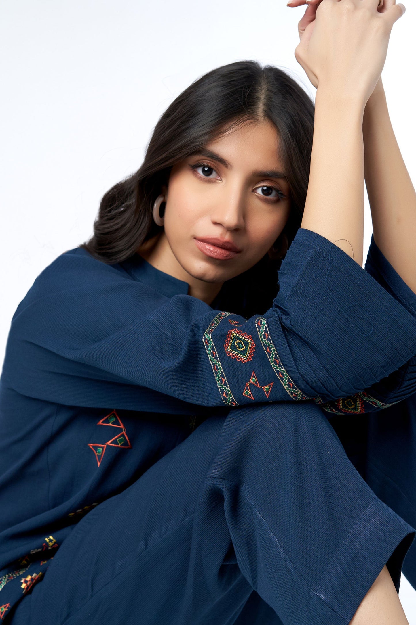 Stitched 2 Piece Embroidered Cottel Co-ord Set