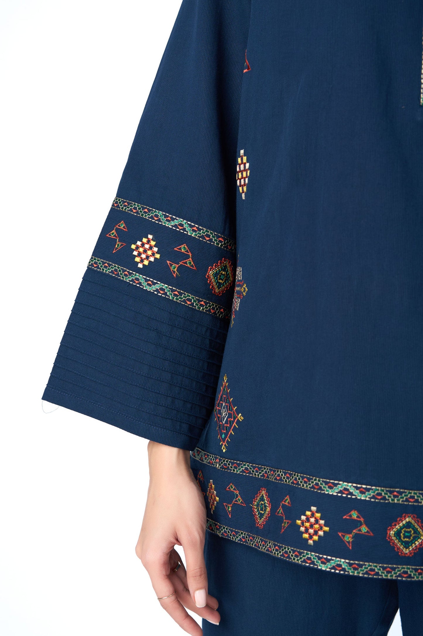 Stitched 2 Piece Embroidered Cottel Co-ord Set