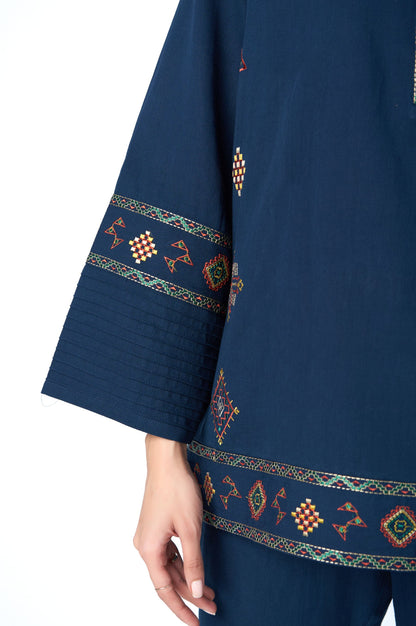 Stitched 2 Piece Embroidered Cottel Co-ord Set