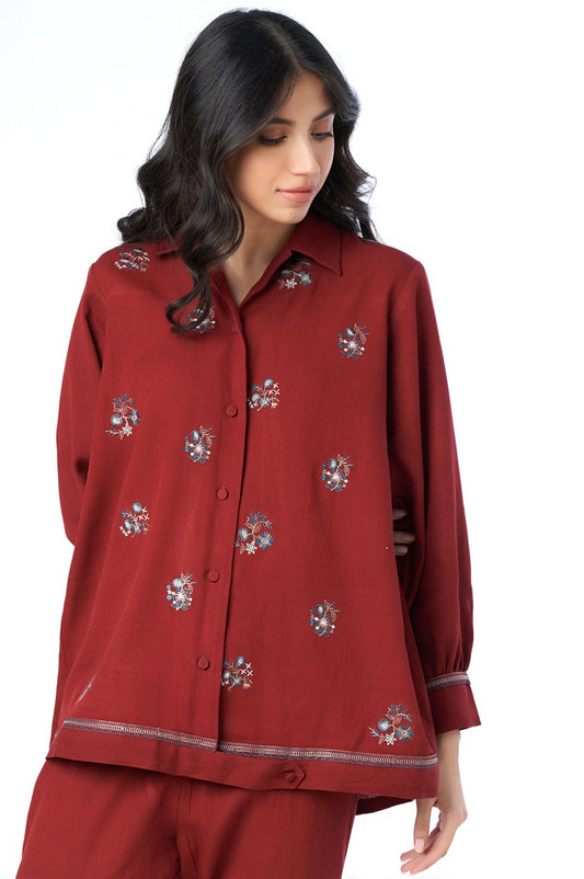 Stitched 2 Piece Embroidered Cottel Co-ord Set