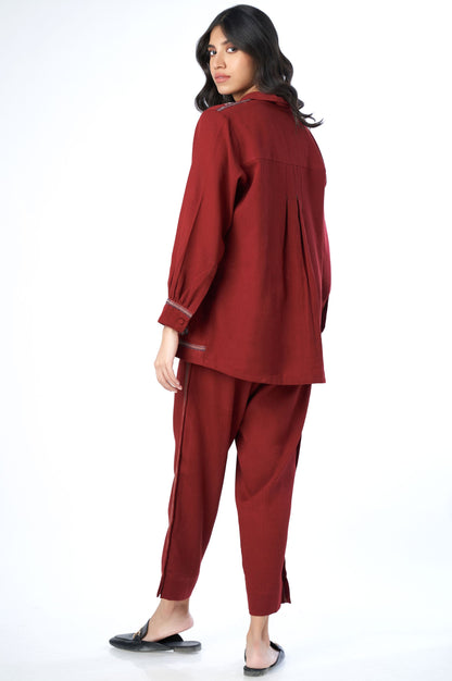 Stitched 2 Piece Embroidered Cottel Co-ord Set