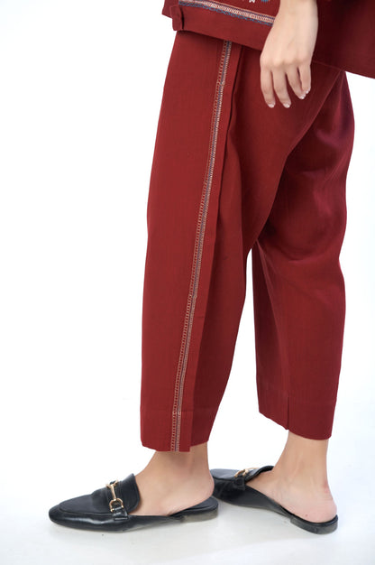 Stitched 2 Piece Embroidered Cottel Co-ord Set