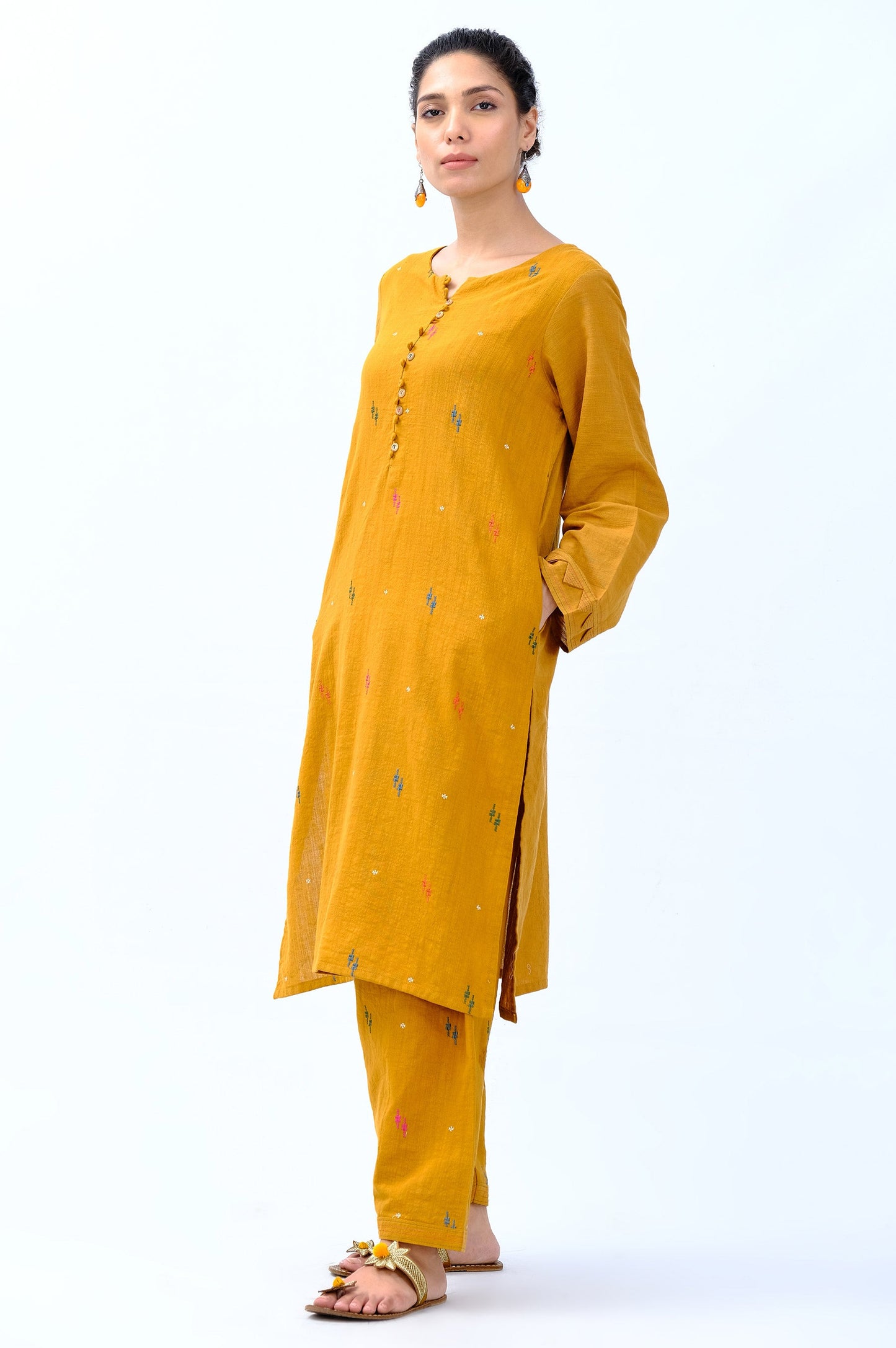 Stitched 2 Piece Embroidered Khaddar Suit