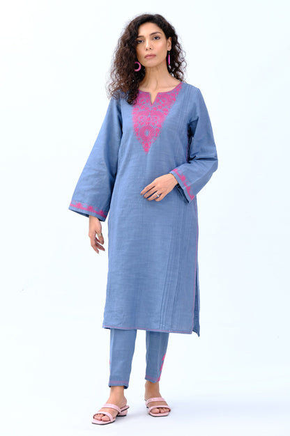 Stitched 2 Piece Embroidered Khaddar Suit