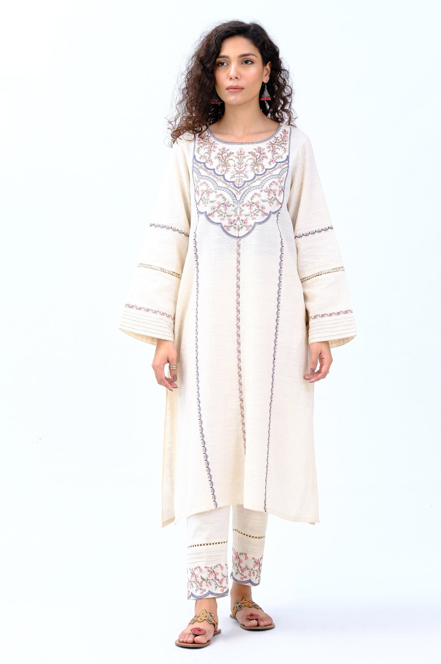 Stitched 2 Piece Embroidered Khaddar Suit