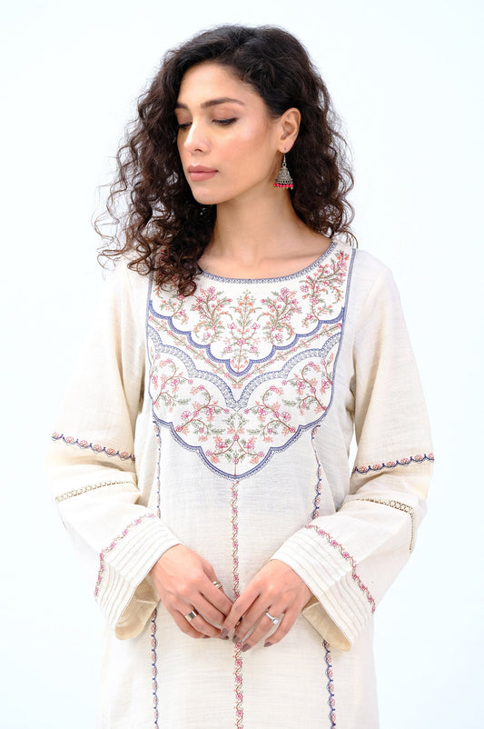 Stitched 2 Piece Embroidered Khaddar Suit