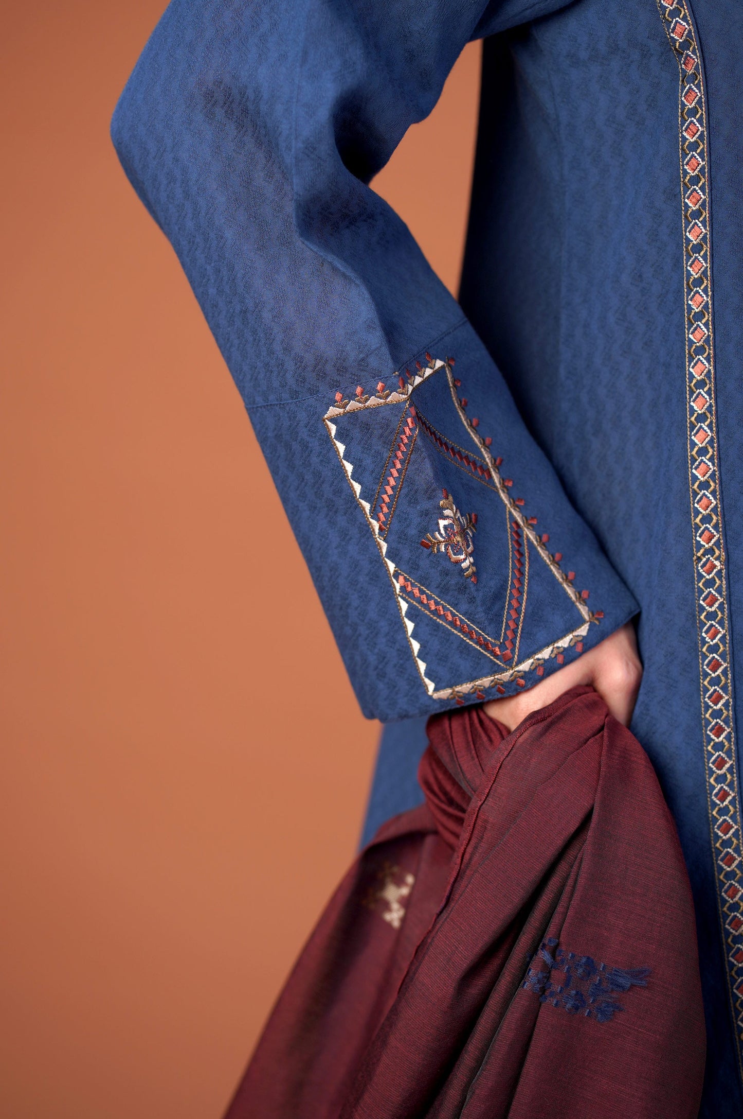 Stitched 2 Piece Dobby Jacquard Suit