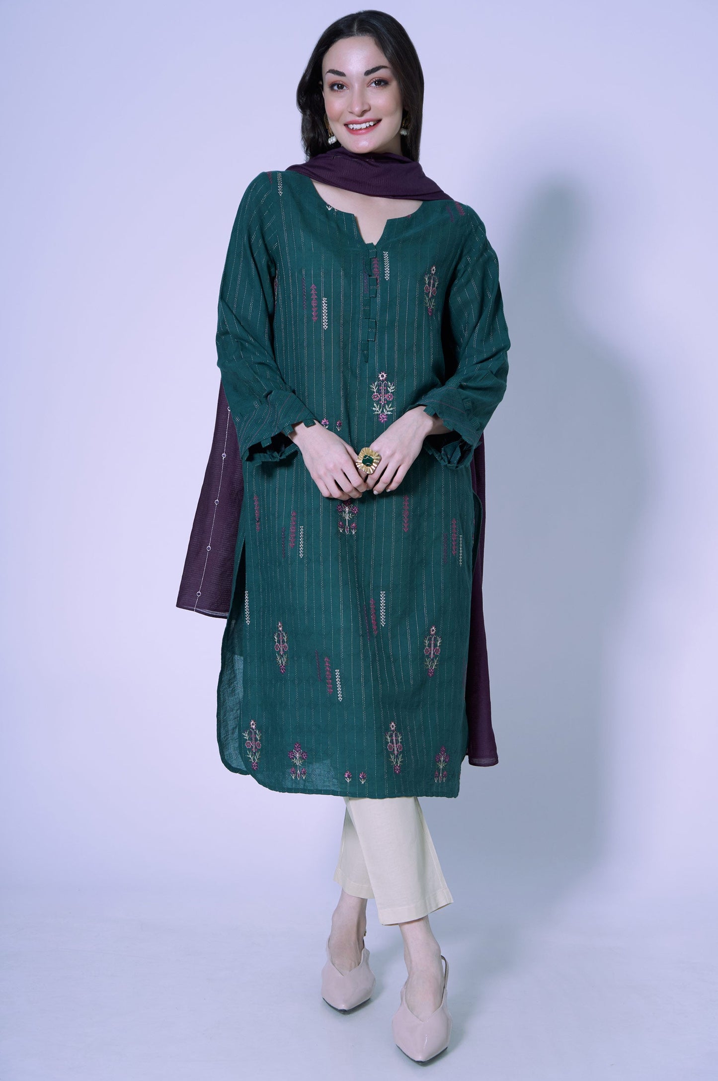 Stitched 2 Piece Dobby Cambric Suit