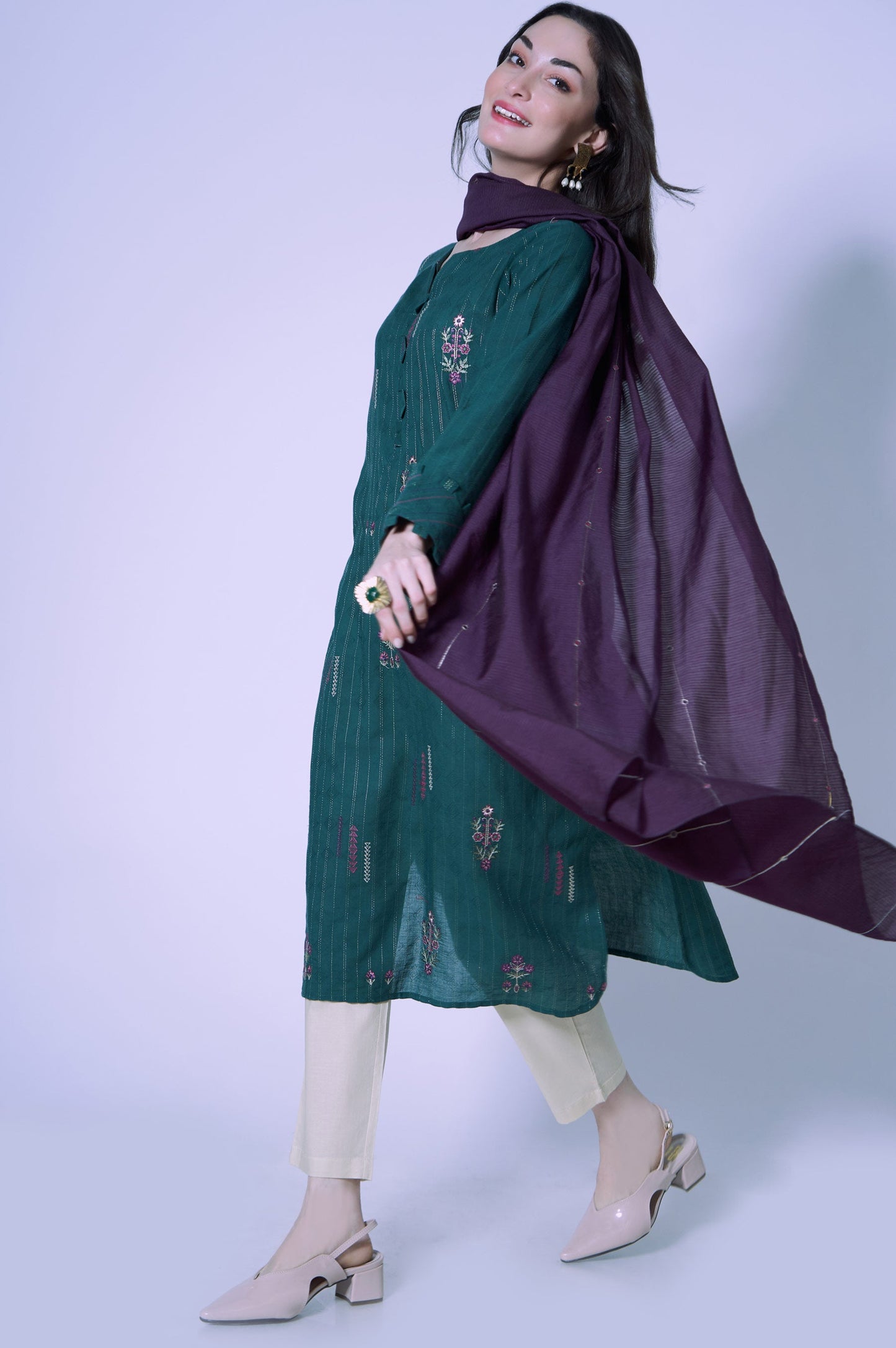 Stitched 2 Piece Dobby Cambric Suit