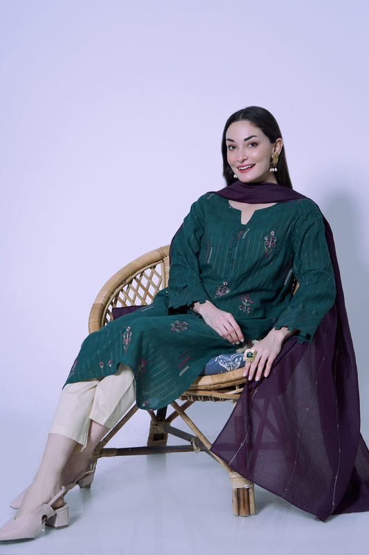 Stitched 2 Piece Dobby Cambric Suit