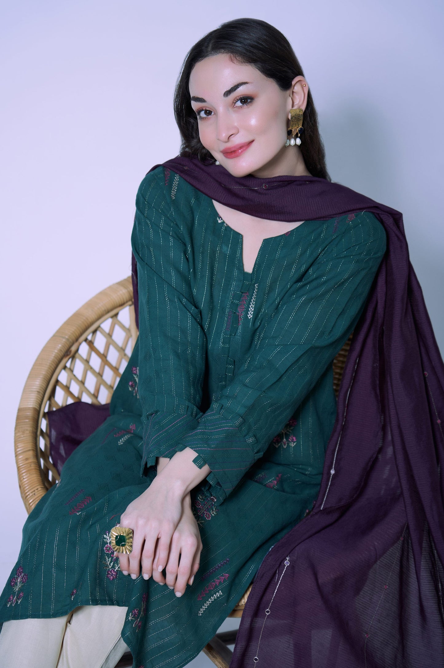 Stitched 2 Piece Dobby Cambric Suit