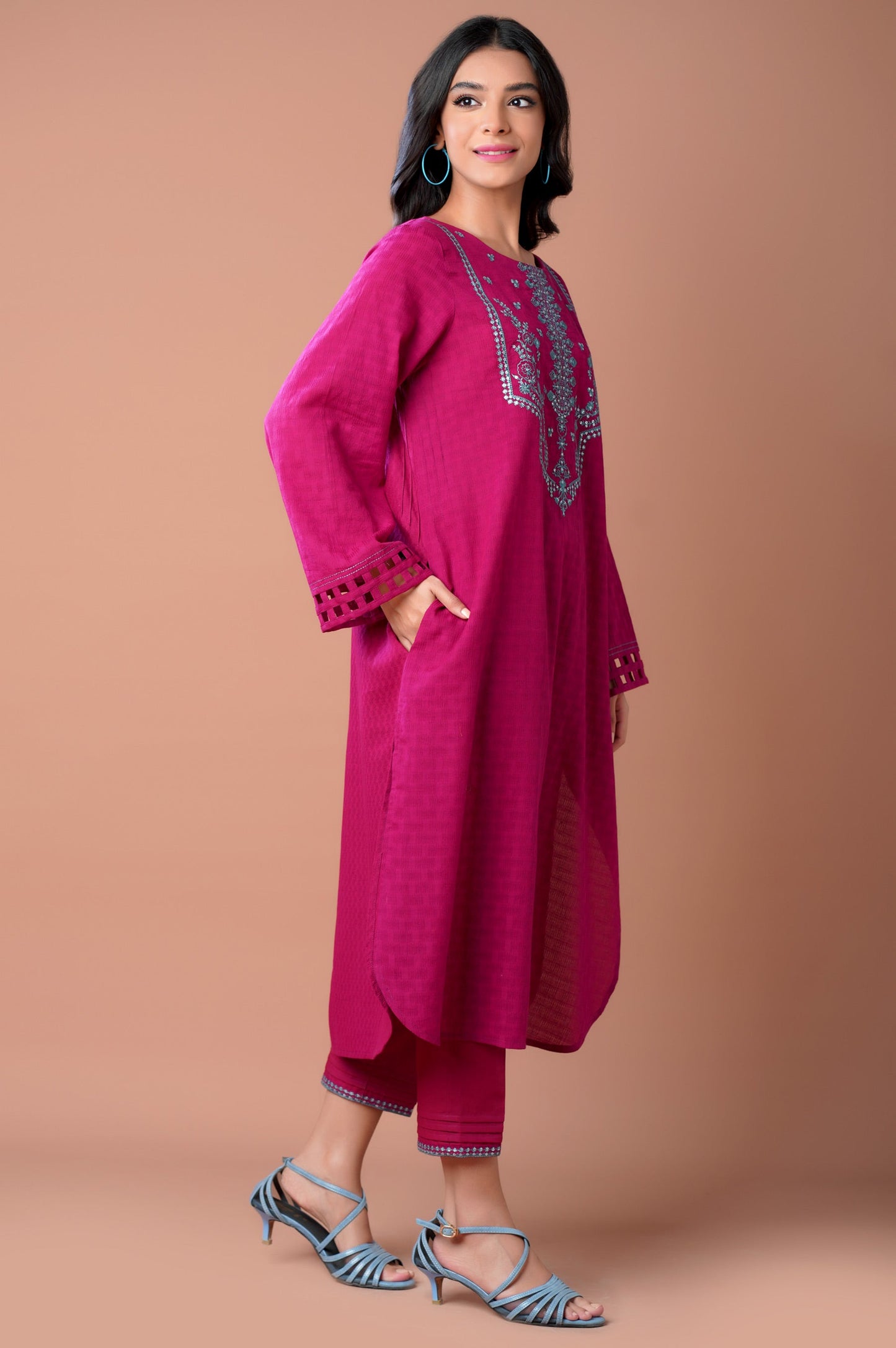 Stitched 2 piece Dobby Jacquard Suit