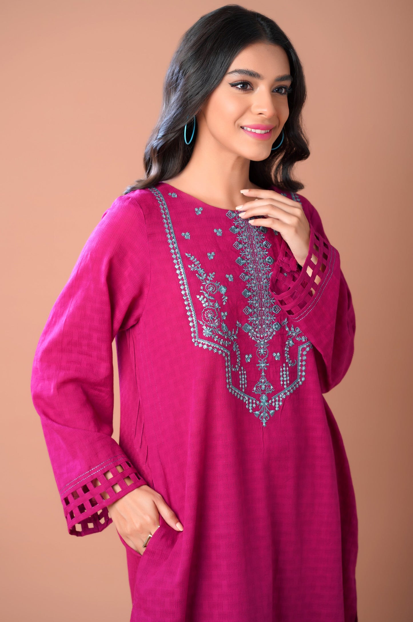 Stitched 2 piece Dobby Jacquard Suit