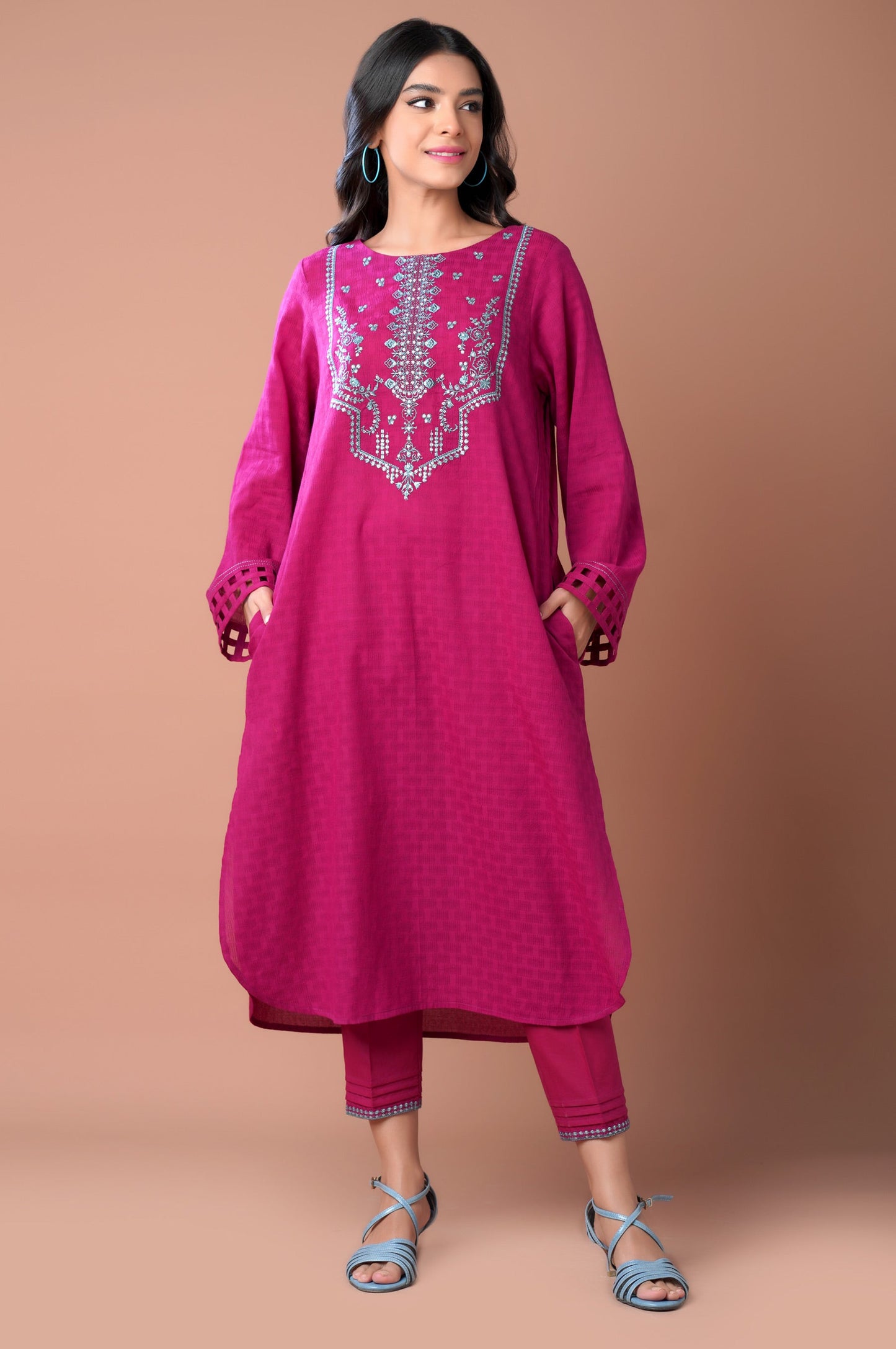 Stitched 2 piece Dobby Jacquard Suit