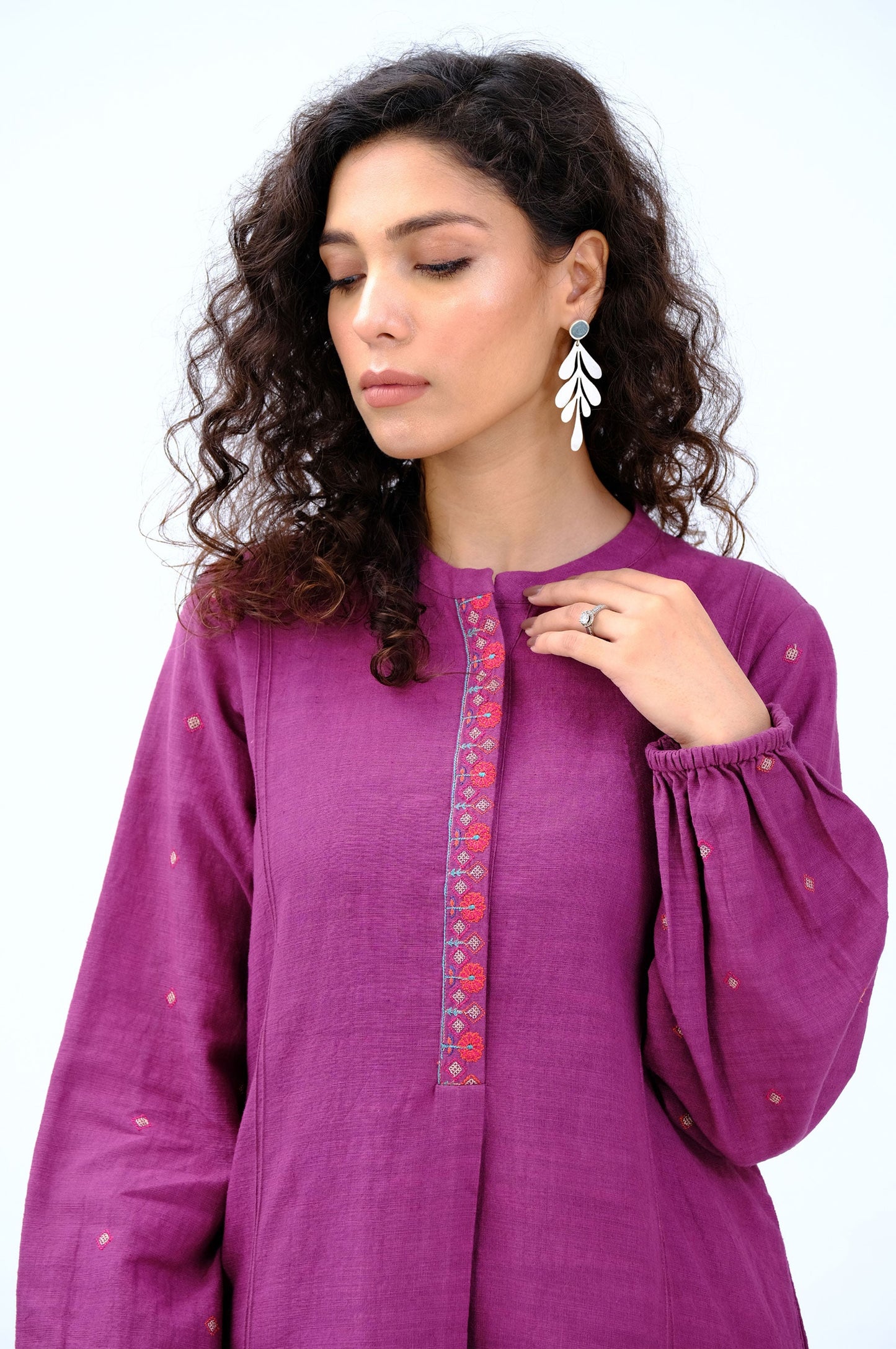 Stitched 2 Piece Embroidered Khaddar Suit