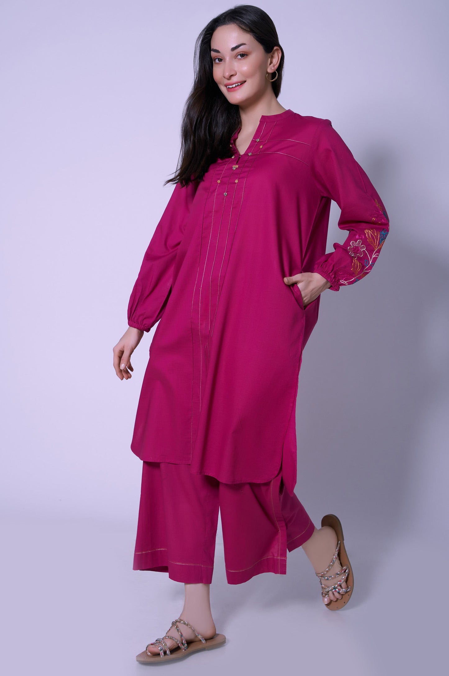 Stitched 2 Piece Cambric Suit