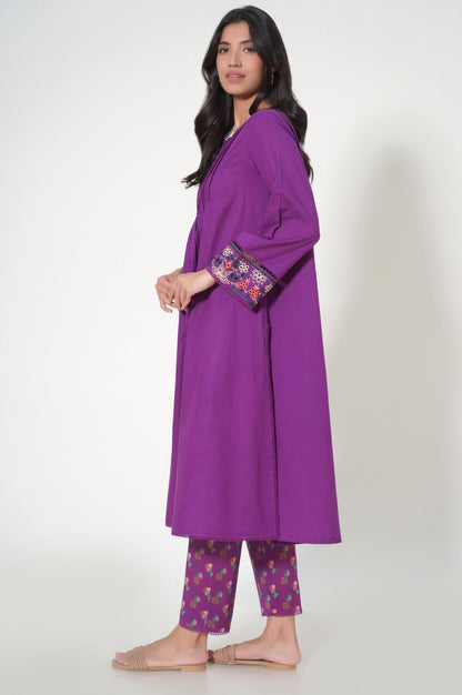 Stitched 2 Piece Cambric Embroidered Shirt With 
Digital Printed Pants