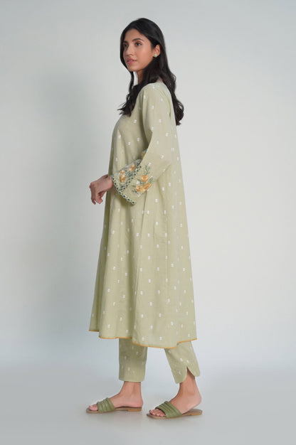 Stitched 2 Piece Embroidered Cambric Suit
