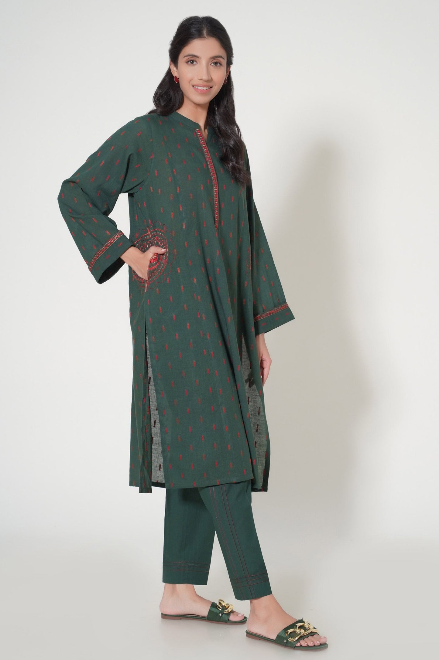 Stitched 2 Piece Jacquard Suit