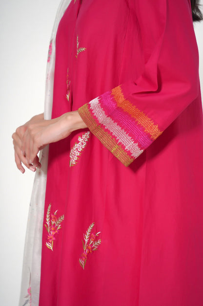 Stitched 2 Piece Cambric Embroidered Suit