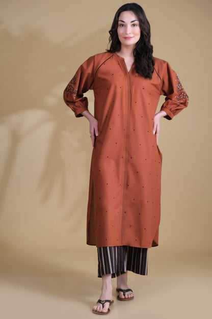 Stitched 2 Piece Cambric Embroidered Suit