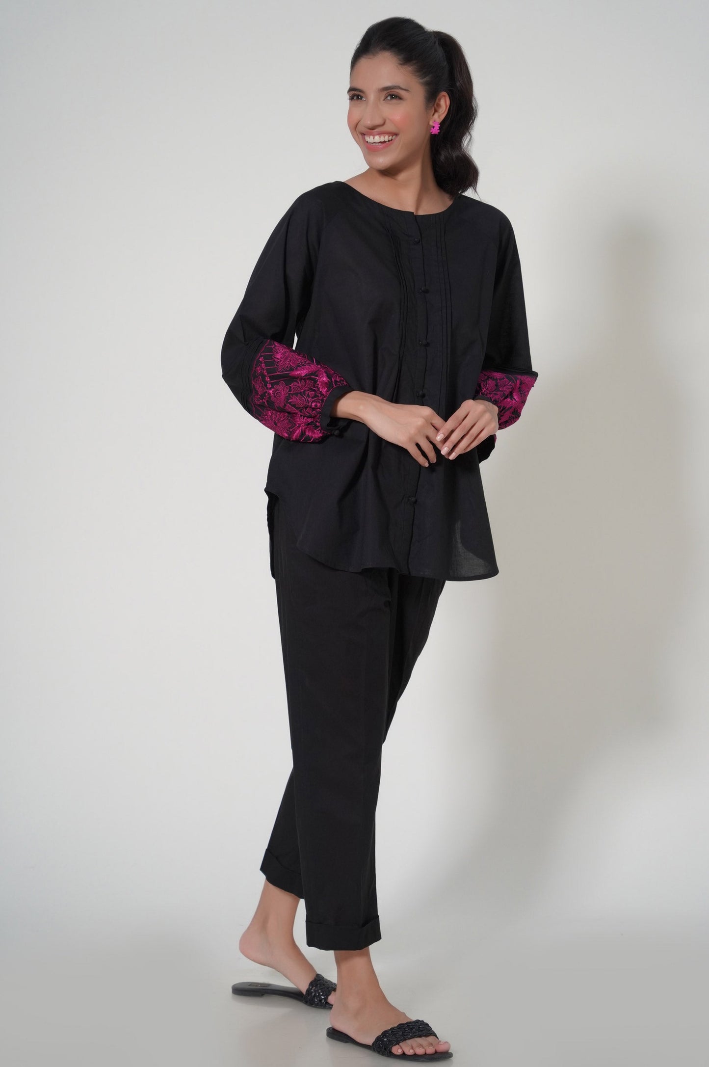 Stitched 2 Piece Cambric Co-ord Set