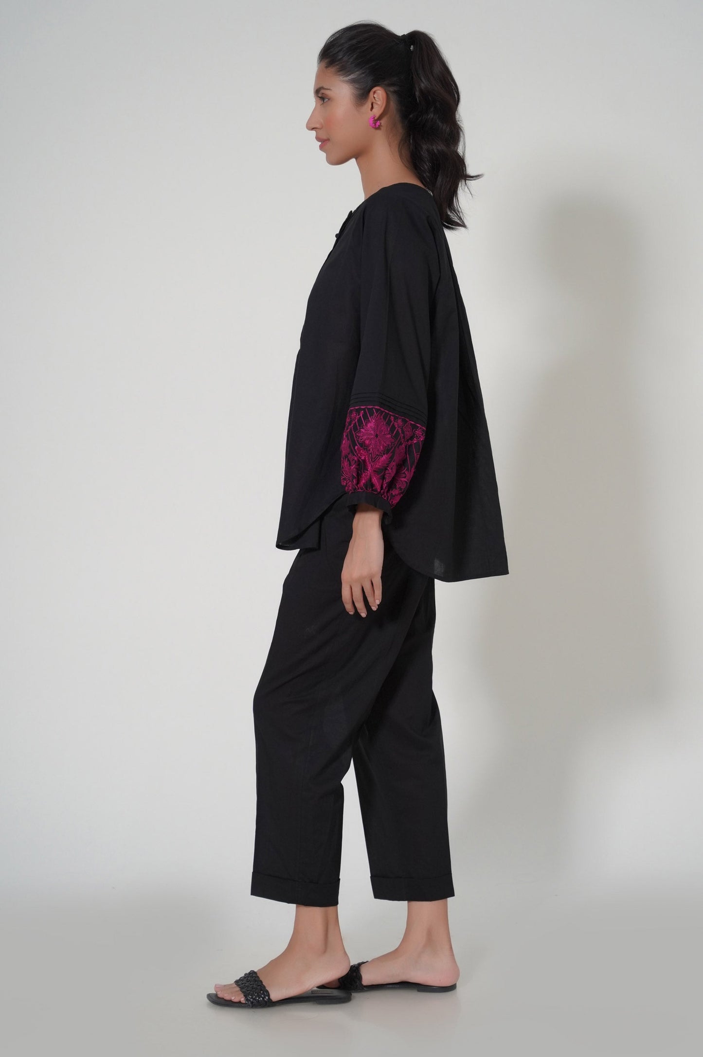 Stitched 2 Piece Cambric Co-ord Set