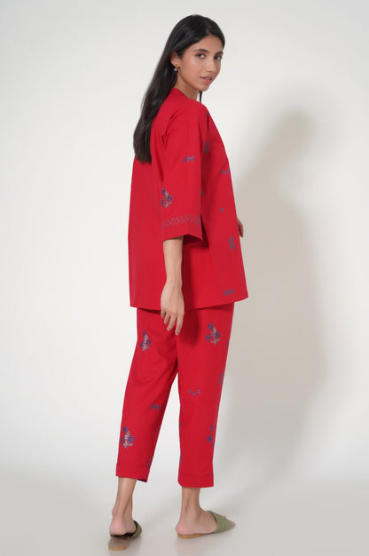 Stitched 2 Piece Cambric Co-ord Set