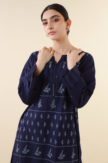 Stitched 2 Piece Embroidered Cambric Suit