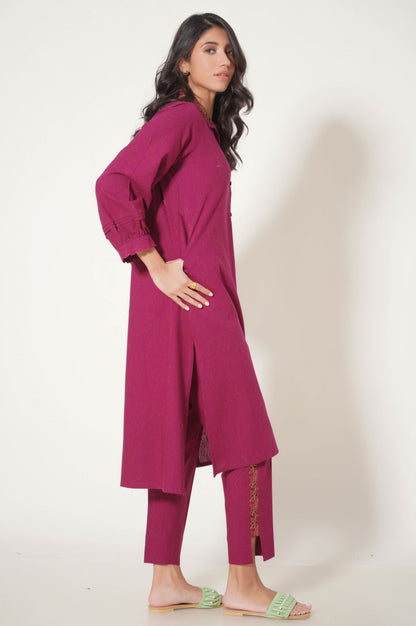 Stitched 2 Pc Embroidered Neps Khaddar Suit