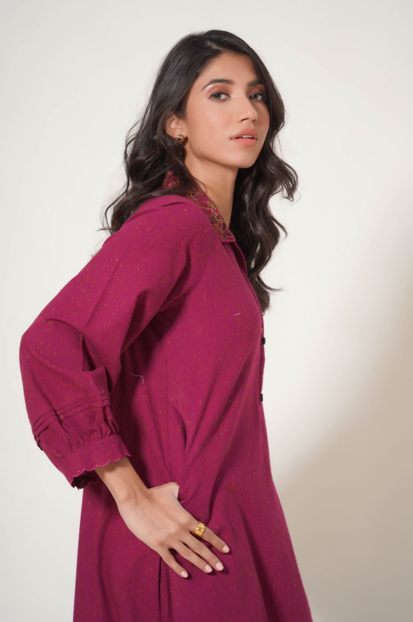 Stitched 2 Pc Embroidered Neps Khaddar Suit