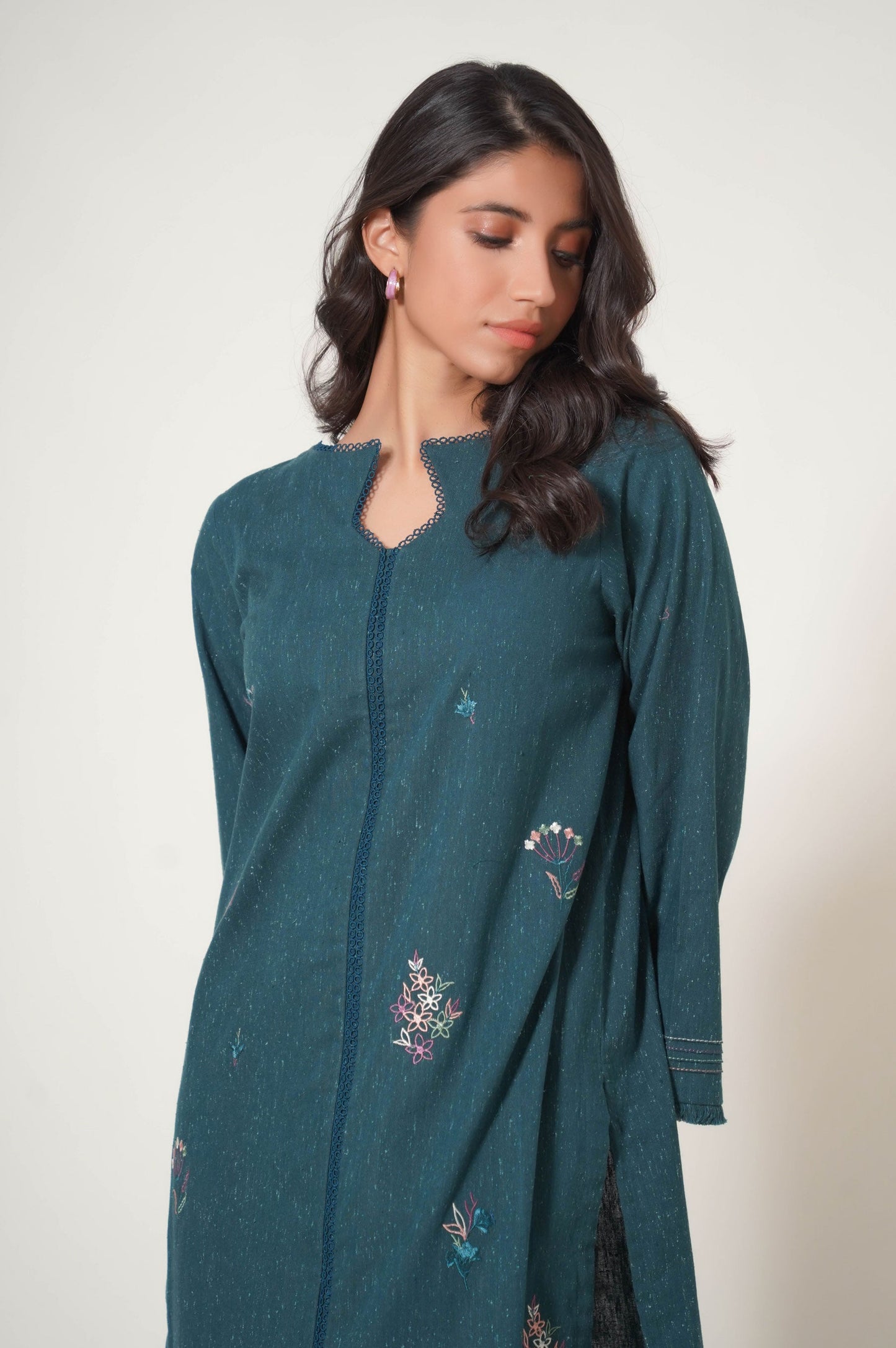 Stitched 2 Piece Embroidered Neps Khaddar Suit