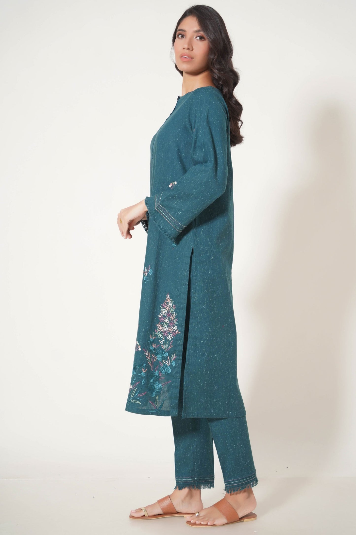 Stitched 2 Piece Embroidered Neps Khaddar Suit