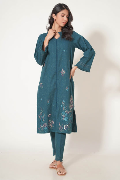 Stitched 2 Piece Embroidered Neps Khaddar Suit