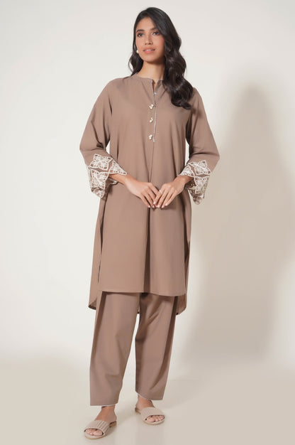 Stitched 2 Piece Embroidered Cambric Suit