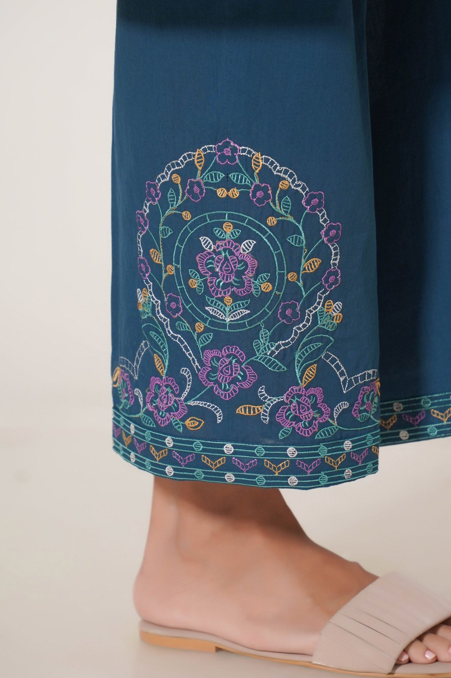 Stitched 2 Piece Embroidered Cambric Suit