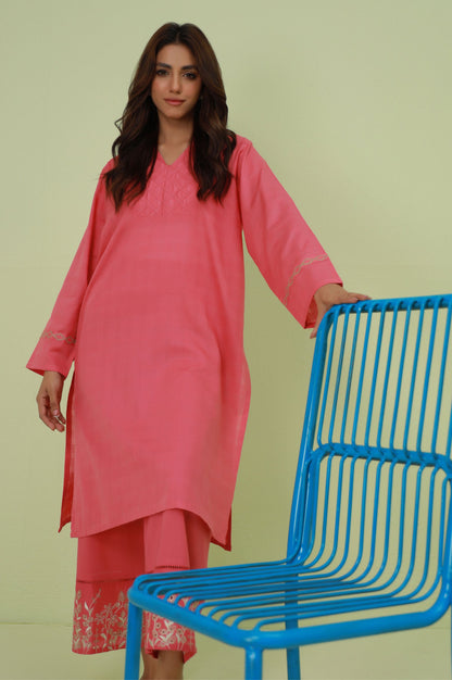 Stitched 2 Piece Embroidered Textured Suit