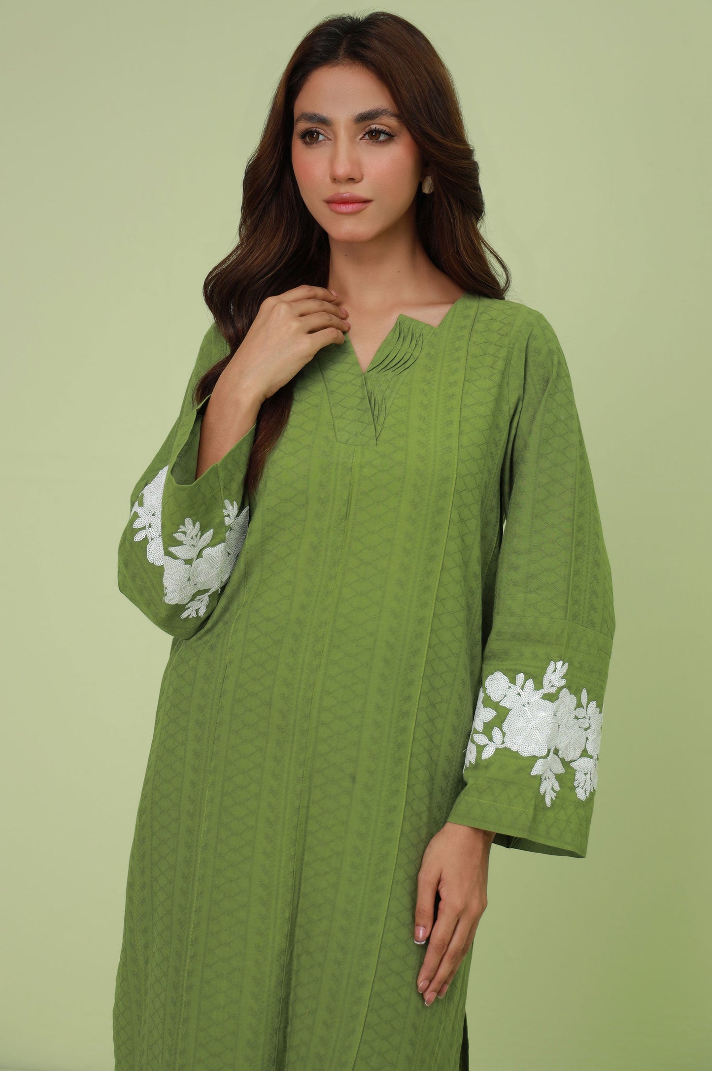 Stitched 2 Piece Embroidered Self-Jacquard Suit