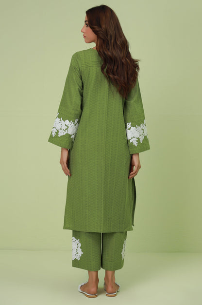 Stitched 2 Piece Embroidered Self-Jacquard Suit